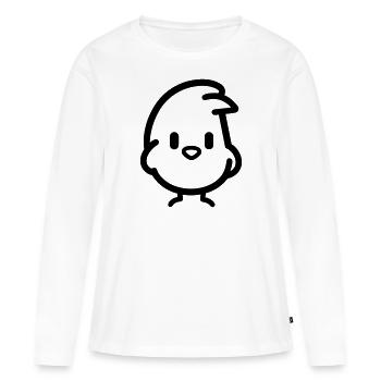 poussin - T-shirt manches longues Premium bio Femme - blanc - Devant - Julia (174cm)