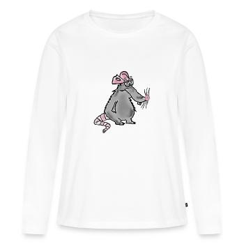 Canal Karl - T-shirt manches longues Premium bio Femme - blanc - Devant - Julia (174cm)