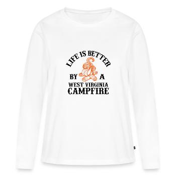 west virginia campfire - Frauen Premium Bio Langarmshirt - Weiß - Vorne - Julia (174cm)