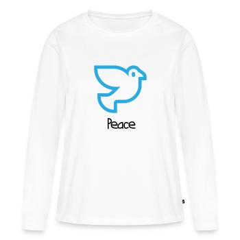 Peace - Frauen Premium Bio Langarmshirt - Weiß - Vorne - Julia (174cm)