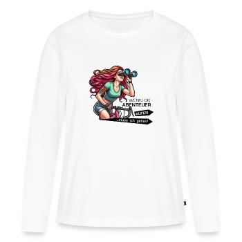 Fahrad Frau Weiß - Frauen Premium Bio Langarmshirt - Weiß - Vorne - Julia (174cm)