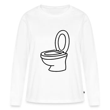 Toilette - T-shirt manches longues Premium bio Femme - blanc - Devant - Julia (174cm)