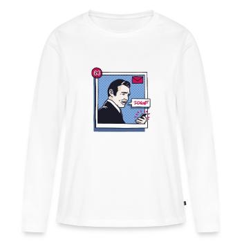 Ehrlich Mein E-Mail-Server - Frauen Premium Bio Langarmshirt - Weiß - Vorne - Julia (174cm)