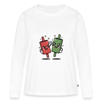 Bataille de bougies - T-shirt manches longues Premium bio Femme - blanc - Devant - Julia (174cm)