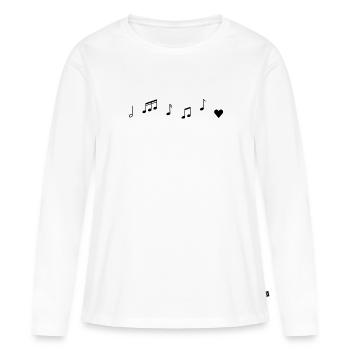Herzmusiknoten - Frauen Premium Bio Langarmshirt - Weiß - Vorne - Julia (174cm)