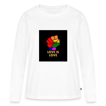 Love is love - T-shirt manches longues Premium bio Femme - blanc - Devant - Julia (174cm)