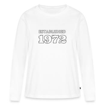 Established 1972 - Feier dein Geburtsjahr - Frauen Premium Bio Langarmshirt - Weiß - Vorne - Julia (174cm)