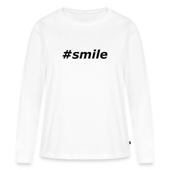 #smile - Women's Premium Organic Long Sleeve Shirt - white - Front - Julia (174cm)