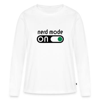 Nerd Mode On (Geek / Computerfreak) - Frauen Premium Bio Langarmshirt - Weiß - Vorne - Julia (174cm)