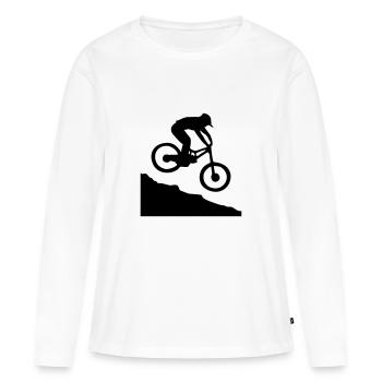 Downhill biking - T-shirt manches longues Premium bio Femme - blanc - Devant - Julia (174cm)