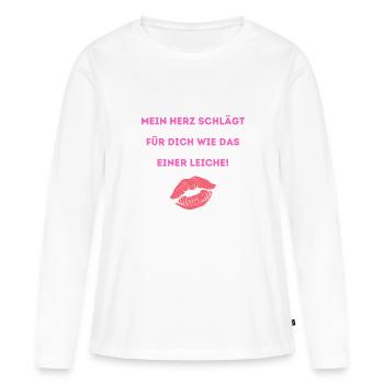 Mein Herz schlägt für dich wie das einer Leiche! - Frauen Premium Bio Langarmshirt - Weiß - Vorne - Julia (174cm)