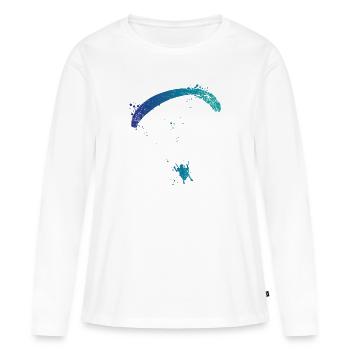 Gleitschirmflieger Spritzer - Frauen Premium Bio Langarmshirt - Weiß - Vorne - Julia (174cm)