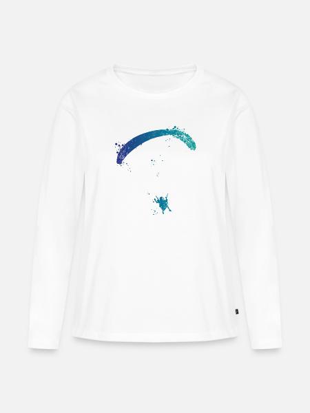 Gleitschirmflieger Spritzer - Frauen Premium Bio Langarmshirt - Weiß