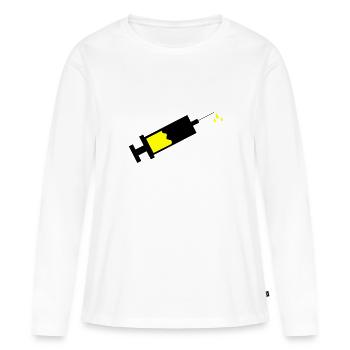 Spritze - Frauen Premium Bio Langarmshirt - Weiß - Vorne - Julia (174cm)