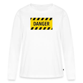 DANGER - T-shirt manches longues Premium bio Femme - blanc - Devant - Julia (174cm)