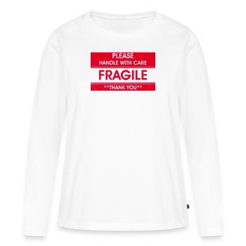 fragile fragile this side up - T-shirt manches longues Premium bio Femme - blanc - Devant - Julia (174cm)