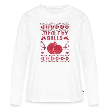 Jingle My Balls Ugly Christmas - Women's Premium Organic Long Sleeve Shirt - white - Front - Julia (174cm)