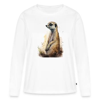 Cute cute meerkat - Women's Premium Organic Long Sleeve Shirt - white - Front - Julia (174cm)