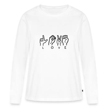Love sign language - Women's Premium Organic Long Sleeve Shirt - white - Front - Julia (174cm)