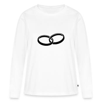 Ringe Verlobung Heirat - Frauen Premium Bio Langarmshirt - Weiß - Vorne - Julia (174cm)