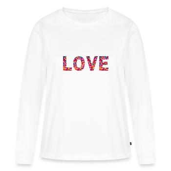 Une typographie sincère - T-shirt manches longues Premium bio Femme - blanc - Devant - Julia (174cm)