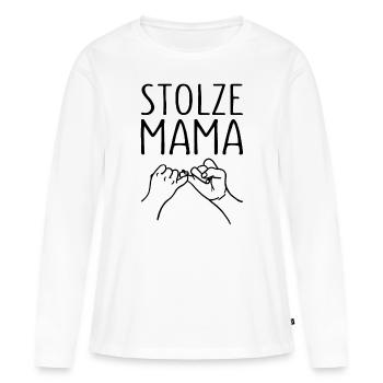 Stolze Mama Kleiner Fingerschwur Mutter - Frauen Premium Bio Langarmshirt - Weiß - Vorne - Julia (174cm)