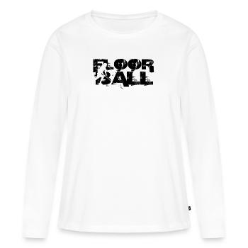 Floorball Unihockey Motiv - Frauen Premium Bio Langarmshirt - Weiß - Vorne - Julia (174cm)