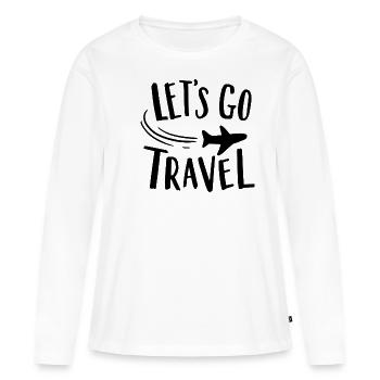 Voyage de voyage - T-shirt manches longues Premium bio Femme - blanc - Devant - Julia (174cm)