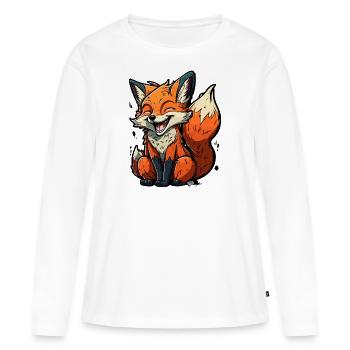 Schlau wie ein Fuchs - Frauen Premium Bio Langarmshirt - Weiß - Vorne - Julia (174cm)