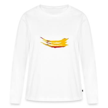 Le drapeau espagnol raye les griffes du drapeau espagnol - T-shirt manches longues Premium bio Femme - blanc - Devant - Julia (174cm)