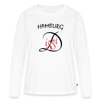 Hamburg Hafenstadt Perle - Frauen Premium Bio Langarmshirt - Weiß - Vorne - Julia (174cm)