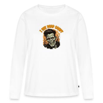 JE VOIS DES BONBONS MORTS - T-shirt manches longues Premium bio Femme - blanc - Devant - Julia (174cm)