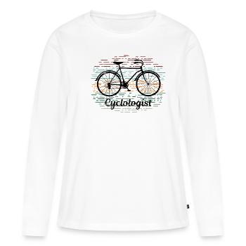 Fahrrad - Frauen Premium Bio Langarmshirt - Weiß - Vorne - Julia (174cm)