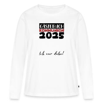 Communion 2025 Guest Book Gift Girls Boys - Women's Premium Organic Long Sleeve Shirt - white - Front - Julia (174cm)
