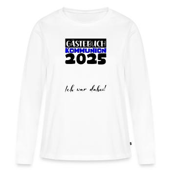 Communion 2025 Guest Book Gift Girls Boys - Women's Premium Organic Long Sleeve Shirt - white - Front - Julia (174cm)