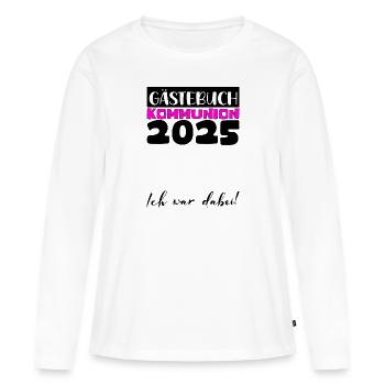 Communion 2025 Guest Book Gift Girls Boys - Women's Premium Organic Long Sleeve Shirt - white - Front - Julia (174cm)