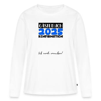 Confirmation 2025 Guest Book Decoration Girls Boys - Women's Premium Organic Long Sleeve Shirt - white - Front - Julia (174cm)
