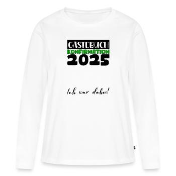 Confirmation 2025 Guest Book Decoration Girls Boys - Women's Premium Organic Long Sleeve Shirt - white - Front - Julia (174cm)