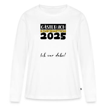 Confirmation 2025 Guest Book Decoration Girls Boys - Women's Premium Organic Long Sleeve Shirt - white - Front - Julia (174cm)