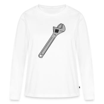 Wrench Adjustable Wrench English - Women's Premium Organic Long Sleeve Shirt - white - Front - Julia (174cm)