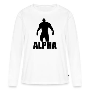 alpha - T-shirt manches longues Premium bio Femme - blanc - Devant - Julia (174cm)