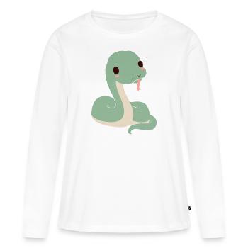 Serpent doux - T-shirt manches longues Premium bio Femme - blanc - Devant - Julia (174cm)