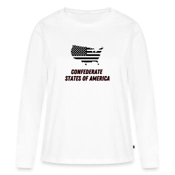 Conférencer les États d'Amérique + Silhouette USA - T-shirt manches longues Premium bio Femme - blanc - Devant - Julia (174cm)