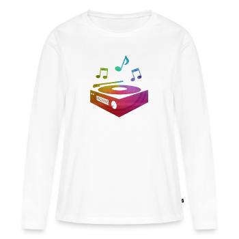 colorful record player - Women's Premium Organic Long Sleeve Shirt - white - Front - Julia (174cm)