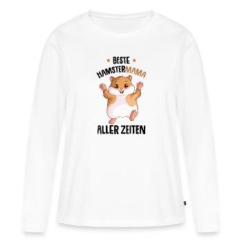 Hamster - Frauen Premium Bio Langarmshirt - Weiß - Vorne - Julia (174cm)