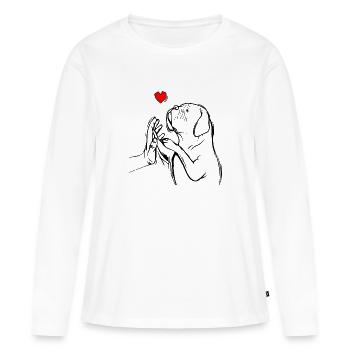 Dogue de Bordeaux Dogue Chiens - T-shirt manches longues Premium bio Femme - blanc - Devant - Julia (174cm)