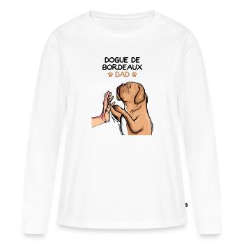 Dogue de Bordeaux Dogue Chiens - T-shirt manches longues Premium bio Femme - blanc - Devant - Julia (174cm)