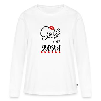 Girls Trip 2024 Girls' Tour Girls' Trip Girls' Trip - T-shirt manches longues Premium bio Femme - blanc - Devant - Julia (174cm)
