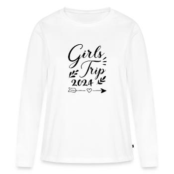 Girls Trip 2024 Girls' Tour Girls' Trip Girls' Trip - T-shirt manches longues Premium bio Femme - blanc - Devant - Julia (174cm)