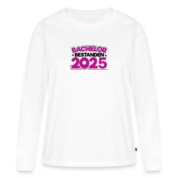 Baccalauréat 2025 Graduation Graduation - T-shirt manches longues Premium bio Femme - blanc - Devant - Julia (174cm)